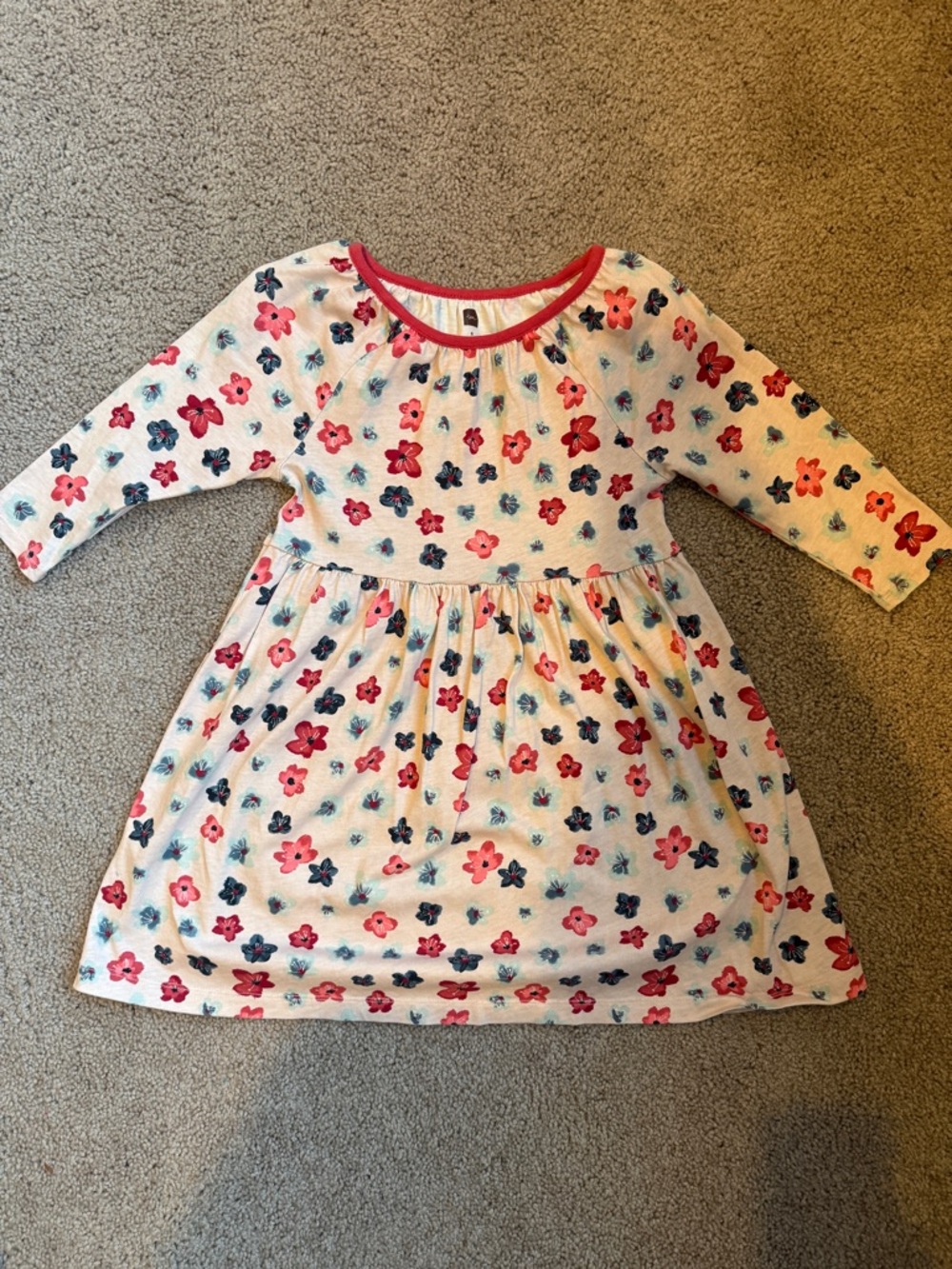 Tea Collection Pink Floral 3/4 Knit Dress